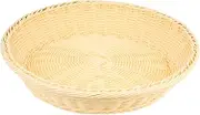 Woven Bread Basket Decorative Storage Basket for Dried Fruits Snacks and Breads Sturdy Rattan Design for Picnics and Home Decor Height