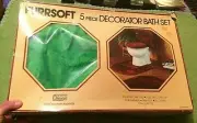 1980's 5 Piece Furrsoft Bathroom Bathmats Toilet Seat Covers in Box Dacron NIB