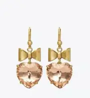 NWT Tory Burch Heart & Bow Earrings