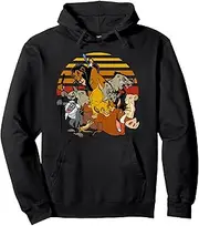[Disney] Lion King Group Retro Stripe Sunset Vintage Hoodie