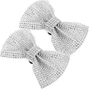 [FRCOLOR] 2pcs Detachable Rhinestone Bow Shoe Charms for Brides Elegant Wedding Shoe Decorations Versatile Footwear Embellishments Fits Flats Heels Boots for Special Occasions