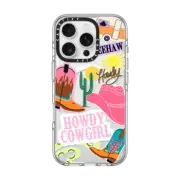 iPhone 16 Pro Clear Case MagSafe Compatible Howdy Cowgirl