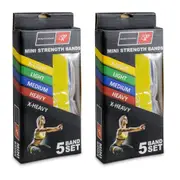 2x 5pc Bodyworx Mini Strength Latex Bands Workout Elastic Loop Set w/ Carry Bag