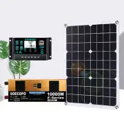 10000W Solar Kit 500W Panel 100A MPPT Controller DC Cable 12V/24V to 220V/110VKo