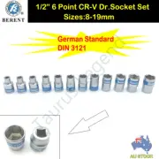 1/2" Sq. Drive Blue Stripe High Quality Short German Stand Socket Set 8-19mm