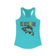 Lure Fish Women's Slim Fitting Lightweight Racerback Fishing Tank Top