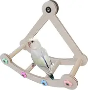 Bird Swings for Parrots,Safe Natural Wooden Funny Hammock - Perch Bird Toys, Wood Swing Pet Parrot Cage Accessories for Conure, Parakeet