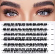 LANKIZ Lash Clusters, D Curl Individual Lashes, 72Pcs DIY Lash Extensions,10/12/