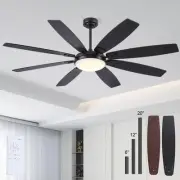 66 Inch Ceiling Fans with Lights and Remote,Black Large Ceiling Fan with Reve...