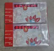2 Boxes of All Red C9 Incandescent Christmas 25 Lights