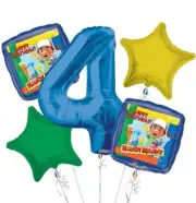 Handy Manny Balloon Bouquet 4th Birthday 5 pcs - Party Supplies