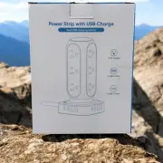 TenTrend Flat Plug Power Strip Charging Tower Dual PD 20W USB-C 12 ac Outlets