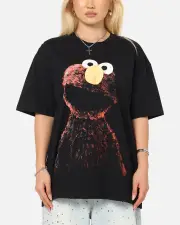 [AMERICAN THRIFT] American Thrift X Sesame Street Elmo Grail Heavy T-shirt Black - Size XL XL Black