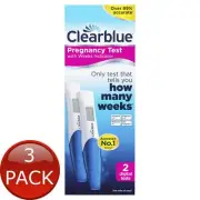 3 x Clearblue Digital Pregnancy Test 2Pk