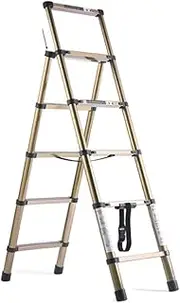 Telescopic Ladder Telescoping Ladder Telescoping Ladder One Button Retraction Aluminum Telescopic Extension Ladder for Household Daily Or RV Work 330 Pound Capacity Extension Ladder