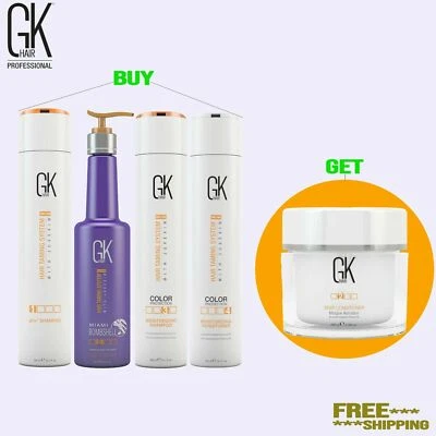 GK HAIR Miami Bombshell Keratin Treatment Kit Blonde Hair Toning Smoothing 300ml