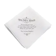 Father of the Bride Gift To My Dad Wedding Present Handkerchief Hanky