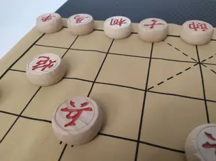 櫸木象棋攜帶組 麻布袋+布棋盤+櫸木象棋