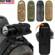 Tactical Flashlight Pouch Holster Belt 360 Degrees Rotatable Torch Case Holder