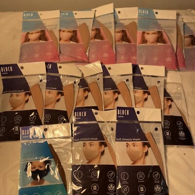 16 Bloch Soft Stretch Reusable Face Masks
