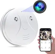 Hidden Security Camera Smoke Detector WiFi Spy Camera HD 1080P Wireless Small Nanny Cam with Night Vision and Motion Detection for Home Surveillance Indoor Wireless