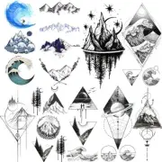 Mountain Temporary Tattoos - Geometry Sea Wave Tatoos Sticker Body Art Tattoos 1