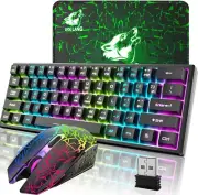 Computer Desktop Gaming Keyboard and Mouse Mechanical Feel Led Light Backlit US