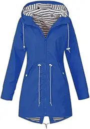 [Generic] Women's Rain Jacket Lightweight Hooded Rainwear Waterproof Outdoor Windbreaker Coat
