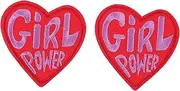 LALAFINA 2pcs Heart Embroidered Patch Sew on Applique for Clothing Embroidery Embellishments DIY