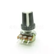 10 X 10K Ohm Linear Taper Potentiometer B10K Panel Pot + White Black Knob Cap