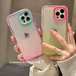 INS撞色漸變適用IPHONE13/12PRO MAX蘋果11手機殼IPHONEX軟硅膠XSMAX透明X/XR日韓8PLUS女款全包防摔套