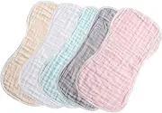 Beavorty Infant Saliva Towel Set 6-Layer Muslin Burp Cloths Girl Boy Baby Hiccup Cloths Newborn Toddler Comfort Washcloths