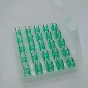VikingSew Green Bobbin Box - 25 Plastic Bobbins for Husqvarna Machines