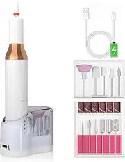 CIVPOWER Electric Nail Cutter for Gel Nails: Wireless Portable Nail File Set for Acrylic, Rechargeable Professional Manicure Pedicure Machine for Home or Salon Use