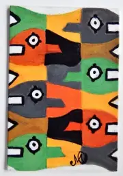 Original Acrylic Painting on 4"x6" Canvas Panel Called "The Fish"