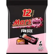 Mars 12 Piece Raspberry Smash Flavour Fun Size Medium Sharepack 192g