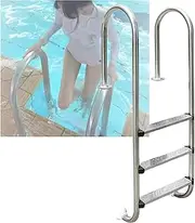 Swimming Pool Ladder,Entry and Exit Pool Ladder,2/3 Steps Stainless Steel Step with Handrails for Indoor Pool Outdoor Pool(3-Steps1.0mm)