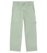 [Stella McCartney Kids] Stella McCartney Kids Appliqué cotton-blend cargo pants Y 4 green