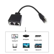 1x RJ45 1 Male to 2 Female LAN Ethernet Cable Splitter G0X1