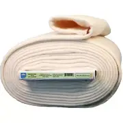Natural Cotton Quilt Batting W/ Stabilizing Scrim Binder, 96" Wide, 9 Yard Bolt
