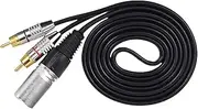 Qianly XLR Male to 2 RCA Male Audio Cable Stereo Audio Interconnect Cable Y Cables for Mic
