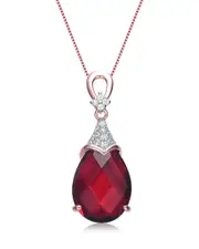 Genevive 18K Rose Gold Vermeil CZ Teardrop Pendant Necklace