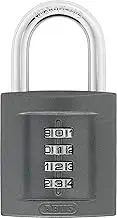 ABUS Combination Lock 158/50 - Padlock with Cast Zinc Casing - with Individually Adjustable Combination Code - ABUS Security Level 5 - Dark Grey