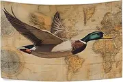 AIXIWAWA Wall Hanging Tapestry Duck Map Print, Decorative Cloth for Bedroom Living Room 90×60 Inches