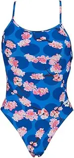 Arena Women's Print Lace Back MaxLife One Piece Athletic Training Swimsuit