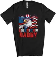 [Generic] American Daddy; Amusing 4th of July US Flag Eagle; Men Patriotic Family Group Unisex T-Shirt
