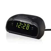 Sansai AM/FM LED Dual Alarm Clock Radio Snooze Function w/ Battery Back Up Black
