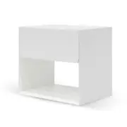 Lonny Oak Bedside Table - White