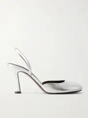 [NEOUS] NEOUS - Baten Metallic Leather Slingback Pumps - Silver - IT40 IT 40 Silver