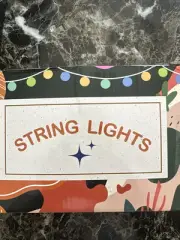 string lights fairy lights 200ft Black cord Blue and white Lights